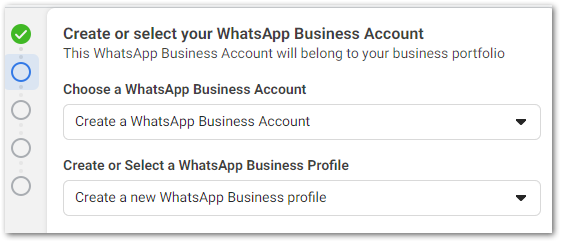 Create a new WhatsApp Business Account and a WhatsApp Business Profile